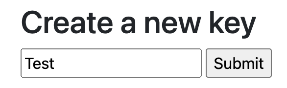 Creating Key for Conformance Suite