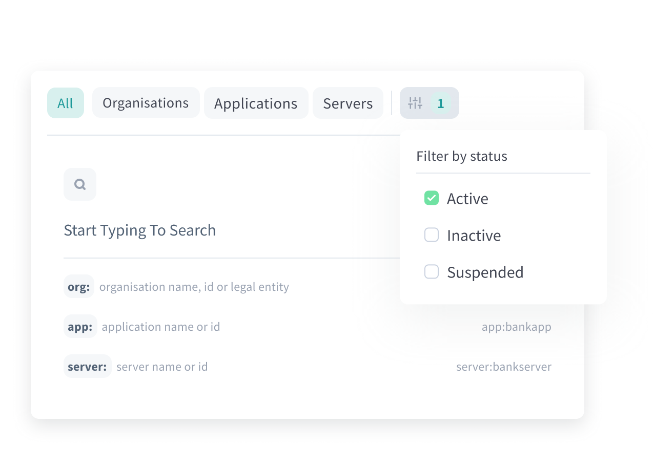 Grouped search filters