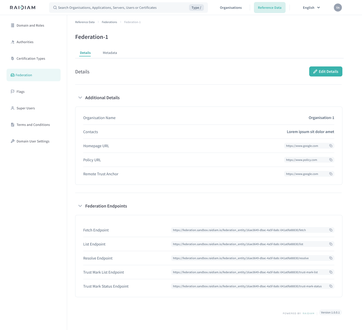 Federation Endpoint Visibility